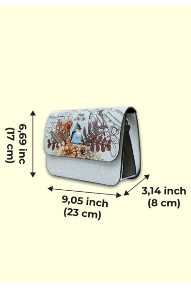 Kadın Vegan Deri Mavi El Çantası - Magic In The Air Tasarım - 7