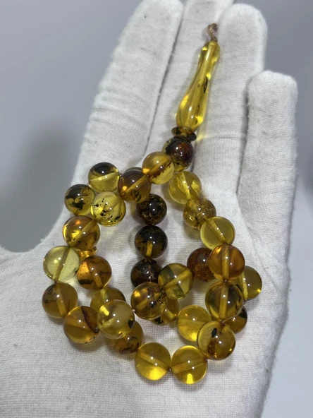 Doğal Kaya Damla Kehribar Tesbih 33lük 20,77 Gram - 3