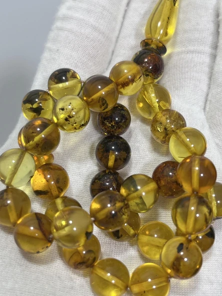 Doğal Kaya Damla Kehribar Tesbih 33lük 20,77 Gram - 4