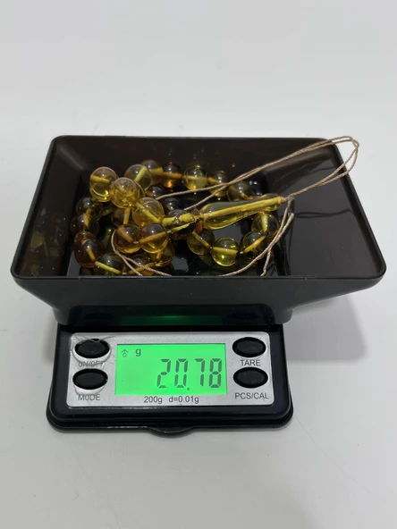 Doğal Kaya Damla Kehribar Tesbih 33lük 20,77 Gram - 5