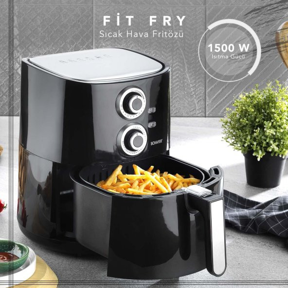 Schafer Thermochef Manuel Airfryer/Sıcak Hava Fritözü-Siyah - 2