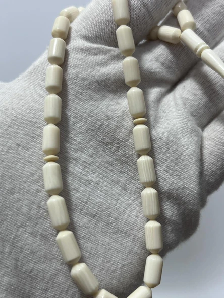 Kesme Fildişi Tesbih 11,78 Gram - Koleksiyonluk Fil Dişi Tespih - Resim 2