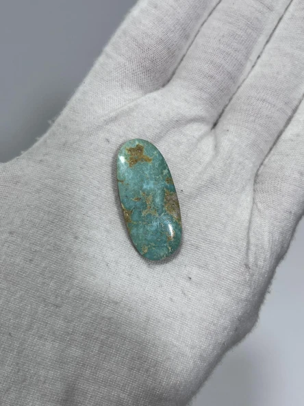 Okyanus Temalı Doğal Kabaşon Firuze Taşı 23,8 Karat - Turkuaz Taşı 4,77 Gram - 2