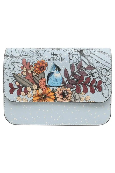 Kadın Vegan Deri Mavi El Çantası - Magic In The Air Tasarım