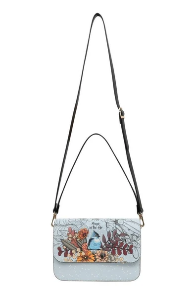 Kadın Vegan Deri Mavi El Çantası - Magic In The Air Tasarım - 3