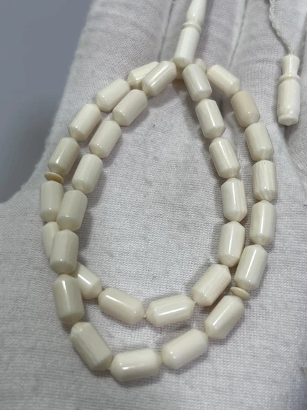 Kesme Fildişi Tesbih 11,78 Gram - Koleksiyonluk Fil Dişi Tespih - Resim 4