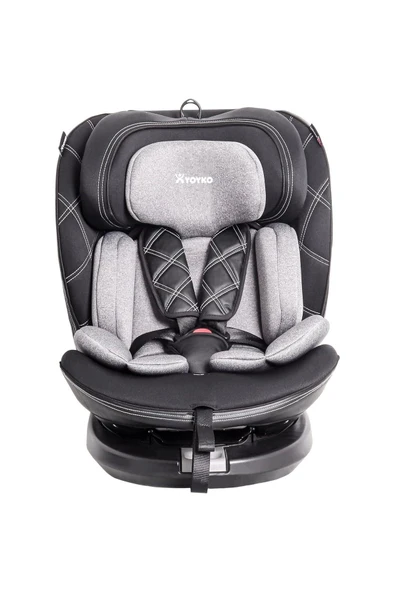 Yoyko Ultimate 360 ° Dönebilir Yatabilir 0-36 Kg Deri Oto Koltuğu Isofıx/sıp/latch Gri