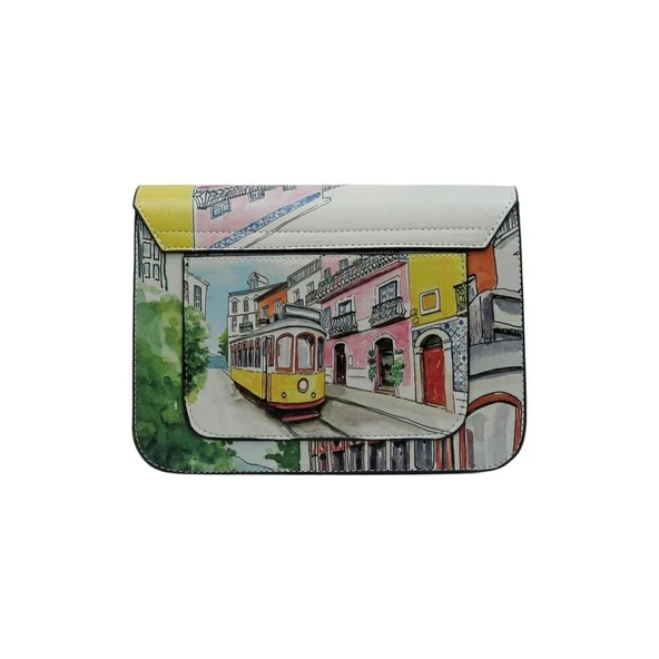 Kadın Vegan Deri Çok Renkli El Çantası - Lisboa Tasarım - 4