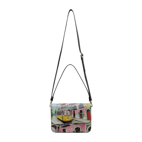 Kadın Vegan Deri Çok Renkli El Çantası - Lisboa Tasarım - 5