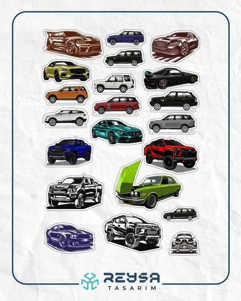 Arabalar Sticker Set