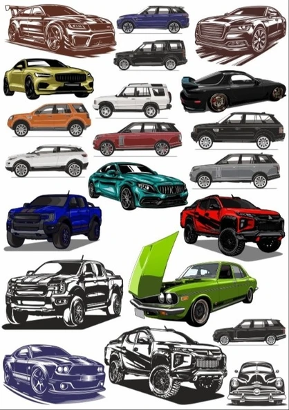 Arabalar Sticker Set