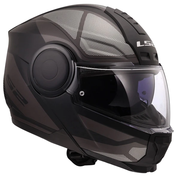 LS2 SCOPE 2 AXIS MAT SİYAH-TITANIUM ÇENE AÇILIR KASK - Resim 7