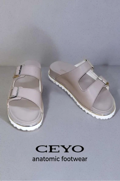 Ceyo 9988-8 Anatomik Taban Kadın Terlik Vizon 36-40 - 5