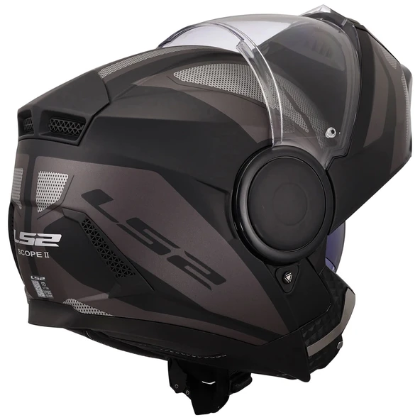 LS2 SCOPE 2 AXIS MAT SİYAH-TITANIUM ÇENE AÇILIR KASK - Resim 3