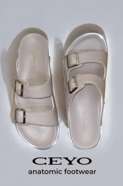 Ceyo 9988-8 Anatomik Taban Kadın Terlik Vizon 36-40 - 3