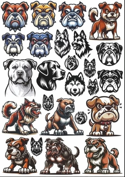 Köpek Bull Dog Sticker Set ürün görseli 1