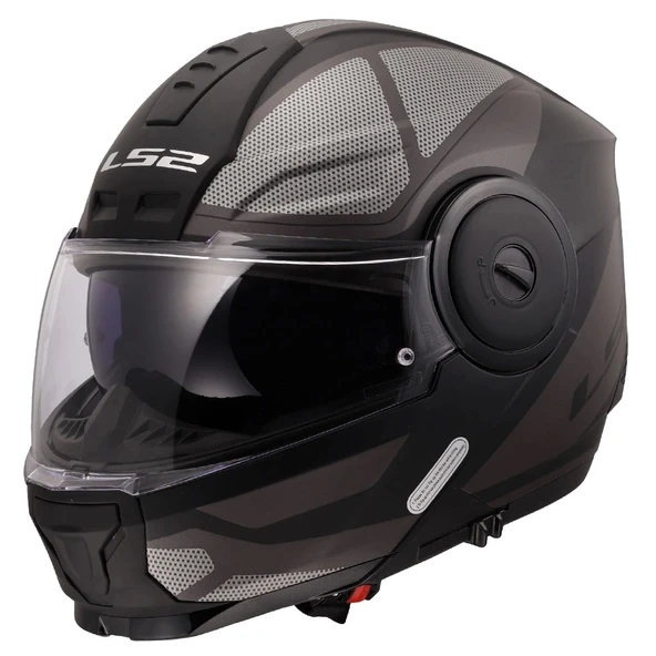 LS2 SCOPE 2 AXIS MAT SİYAH-TITANIUM ÇENE AÇILIR KASK - Resim 4