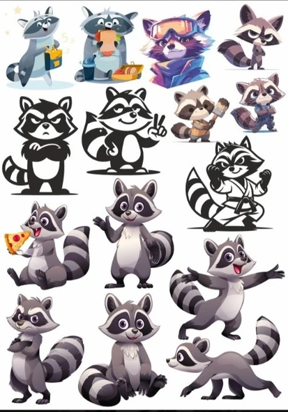 Rakun Sticker Set