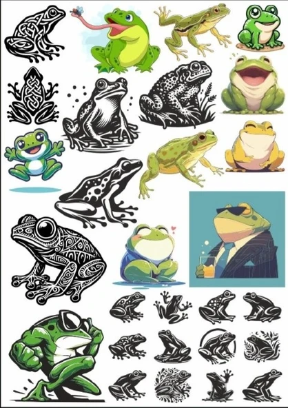 Kurbağa Sticker Set