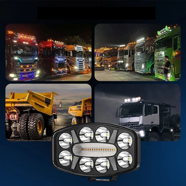 Kamyon Tır Traktör Off Road Jeep 10 inç Sis Farı Gündüz Ledli Çalışma Lambası 12-24 V 1 ADET - 4