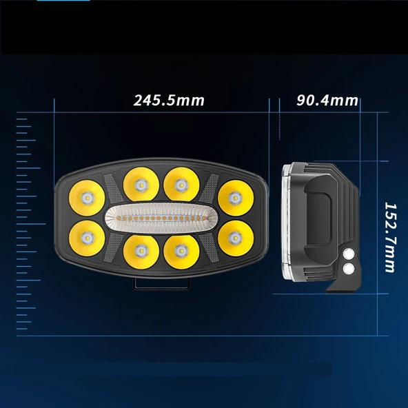 Kamyon Tır Traktör Off Road Jeep 10 inç Sis Farı Gündüz Ledli Çalışma Lambası 12-24 V 1 ADET - 3