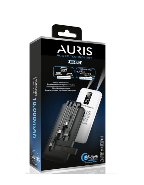 Auris ARS-KP17 Dahili Çoklu Kablolu Powerbank 10000 mAh - 2