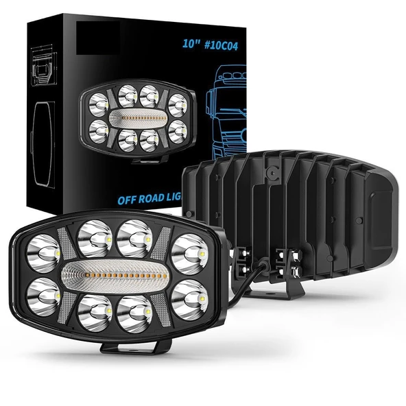 Kamyon Tır Traktör Off Road Jeep 10 inç Sis Farı Gündüz Ledli Çalışma Lambası 12-24 V 1 ADET