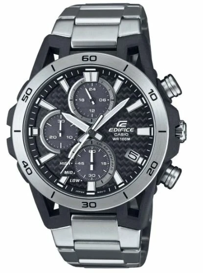 Casio EQS-960D-1AVUDF Edifice Solar Çelik Gri Siyah Kadran 10 ATM 45 mm Erkek Kol Saati