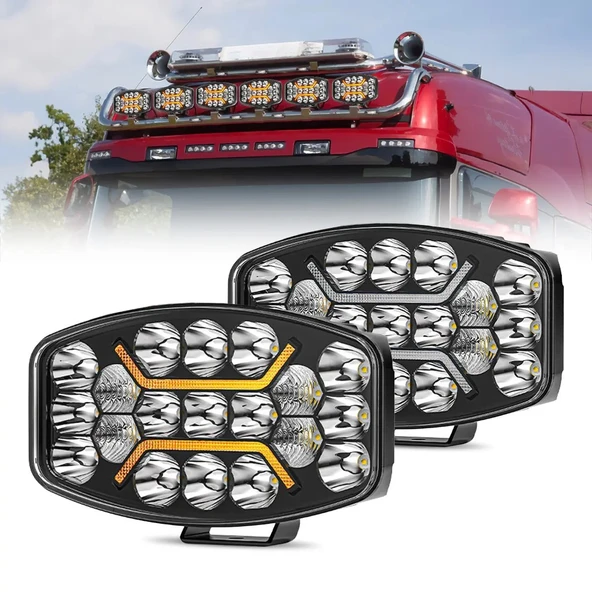 Kamyon Tır Traktör Off Road Jeep 10 inç Oval Sis Farı Çalışma Lambası 12-24 Volt Metal Kasa 1 ADET