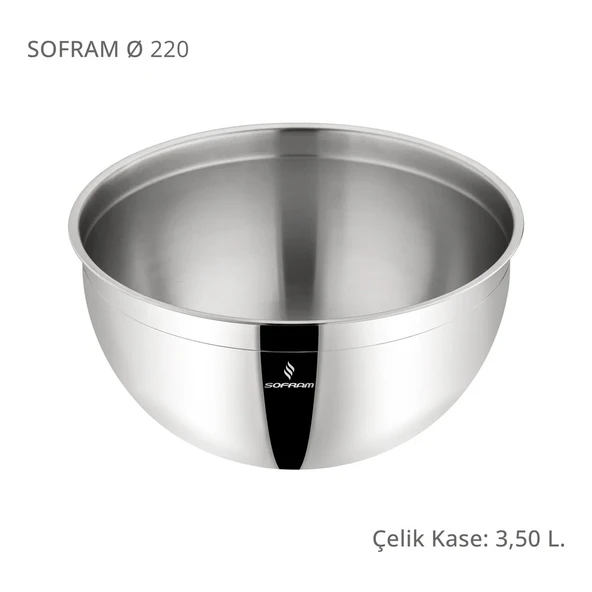 Sofram 22 Cm Çelik Kase 3,50 Litre