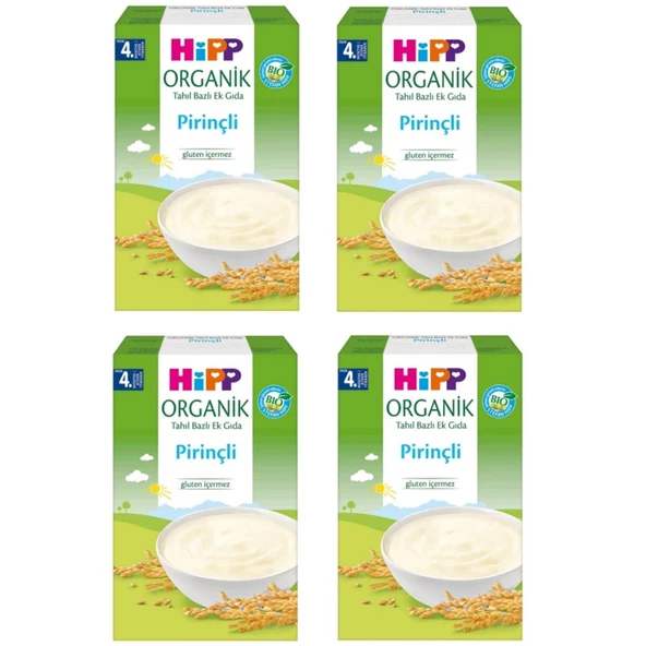 Hipp Organik Pirinçli Tahıl Bazlı 4+ Ay Kaşık Maması 200 gr 4 ADET