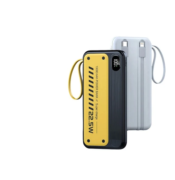 H6 Dijital Göstergeli Dahili Çoklu Kablolu 10000 mAh Powerbank - 8