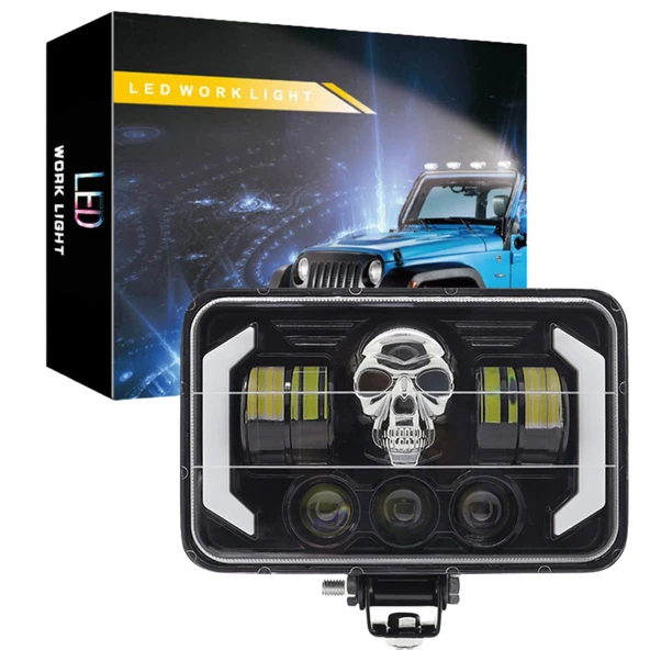 Off Road Spotled Delici Skull Renk Animasyonlu 60 W Sis Farı Ve Çalışma Lambası Ultra Parlak 1 ADET