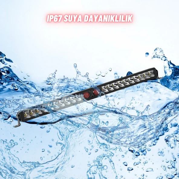Off-Road Premium Tavan LED Bar 80CM Beyaz Projektör Kırmızı Göz Gündüz Led Metal Gövde 12-24V 1 ADET - 6