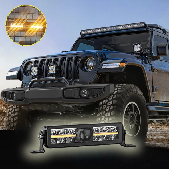 Off-Road Premium 30 CM Tampon Kaput LED Bar Beyaz Projektör Gündüz Led Metal Gövde 12-24V 1 ADET