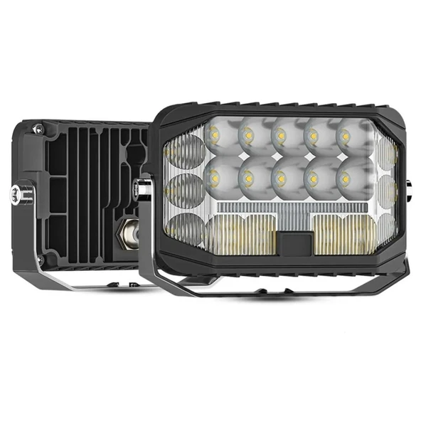 Off Road Sis Farı Modifiye Gündüz Led 5 inç 130mm Çift Renk Spot Delici Işık Sarı Oto Lambası 1 ADET - 5