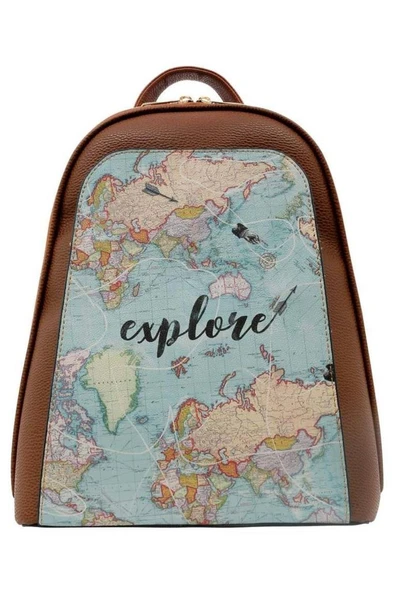 Kadın Vegan Deri Kahverengi Sırt Çantası - Explore Tasarım