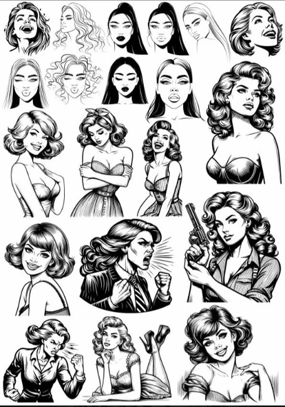 Siyah Beyaz Sticker Set