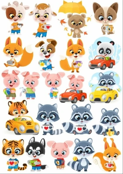 Sevimli Hayvanlar Sticker SEt