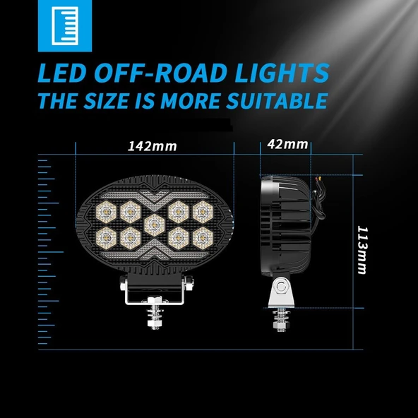 Off Road Sis Farı 5,5 İnç Selamlamalı Çakar İkaz Led 2 Mod Projektör Çalışma Lambası 12/24 V 1 ADET - 3