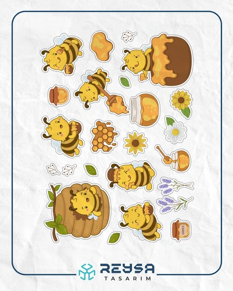 Arı Bal Sticker Set