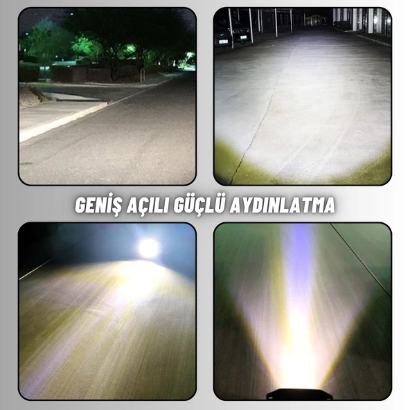 Off Road Led Çalışma ve Tampon Sis Lambası 12-24V Traktör Tır Kamyon ATV Metal Sis Farı 4 ADET - 3