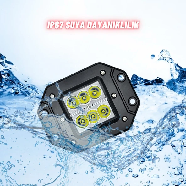 Off Road Led Çalışma ve Tampon Sis Lambası 12-24V Traktör Tır Kamyon ATV Metal Sis Farı 4 ADET - 7