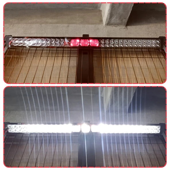 Off-Road Premium Tavan LED Bar 105 CM Beyaz Projektör Kırmızı Göz Gündüz Led Metal Gövde  1 ADET - 2