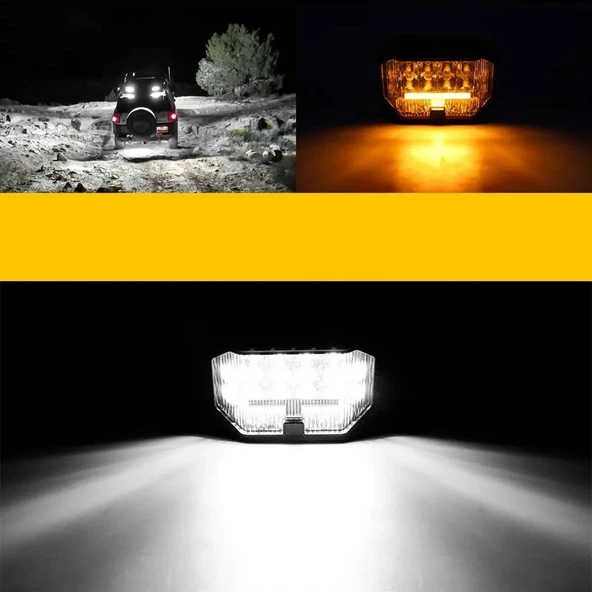 Off Road Sis Farı Modifiye Gündüz Led 5 inç 130mm Çift Renk Spot Delici Işık Sarı Oto Lambası 1 ADET - 2