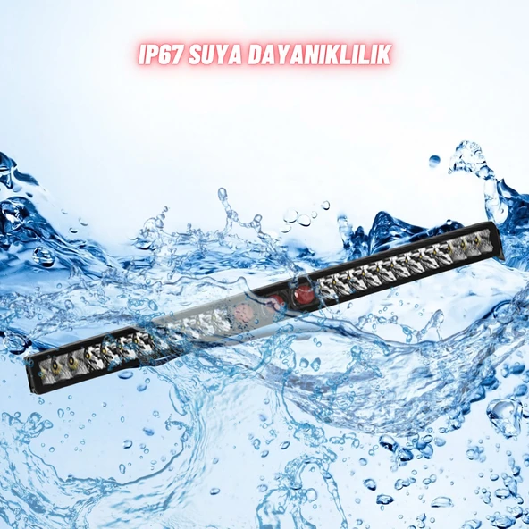 Off-Road Premium Tavan LED Bar 105 CM Beyaz Projektör Kırmızı Göz Gündüz Led Metal Gövde  1 ADET - 5