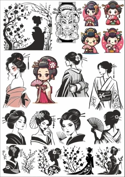 Geisha Sticker Set