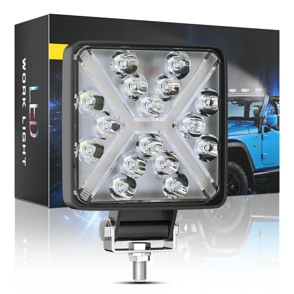 16 LED X ANGEL Çakarlı Off Road Kamyon İş Makinesi Çalışma Lambası 1 ADET