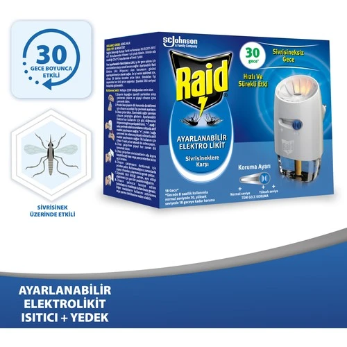 Raid Ayarlanabilir Elektrolikit 30 Gece 21 Ml