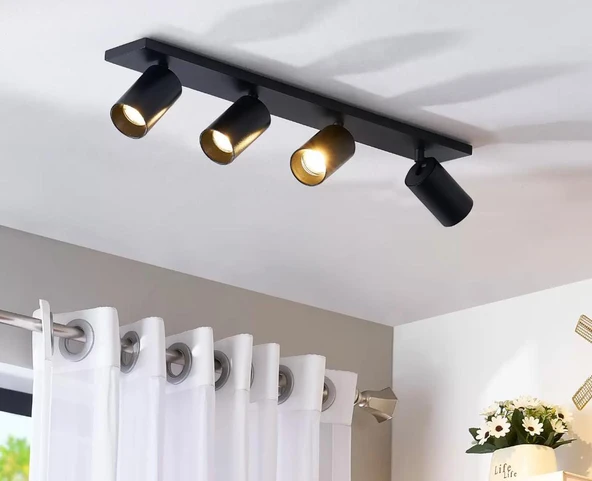 Demet habek mylights  gün ışığı LED ampullü 4lu hareketli LED spot led avize   10 cm kasa